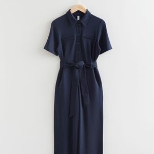 & Other Stories Blue belted Jumpsuit